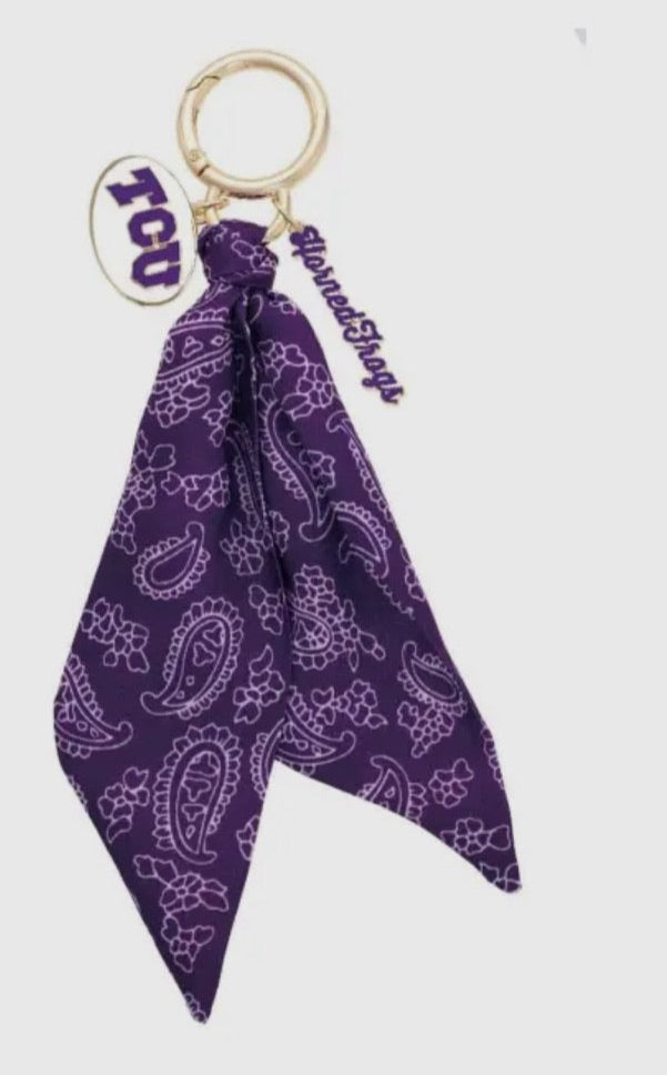 TCU Logo Bandana Bag Charm