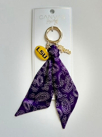 LSU Bandana Scarf Bag Charm