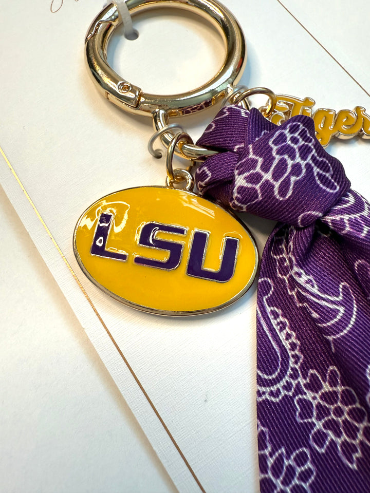 LSU Bandana Scarf Bag Charm