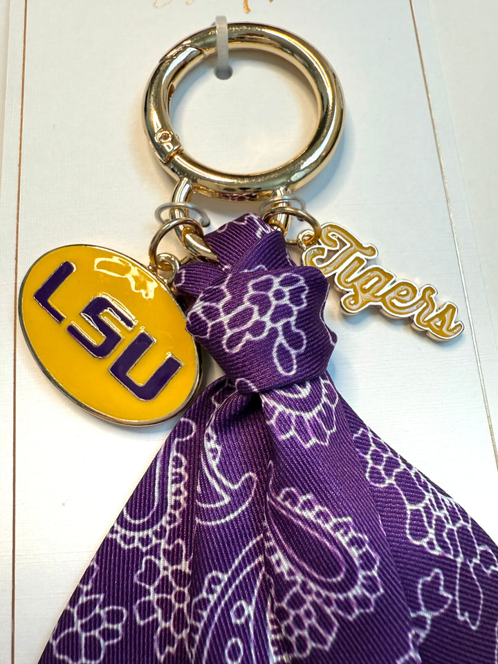 LSU Bandana Scarf Bag Charm