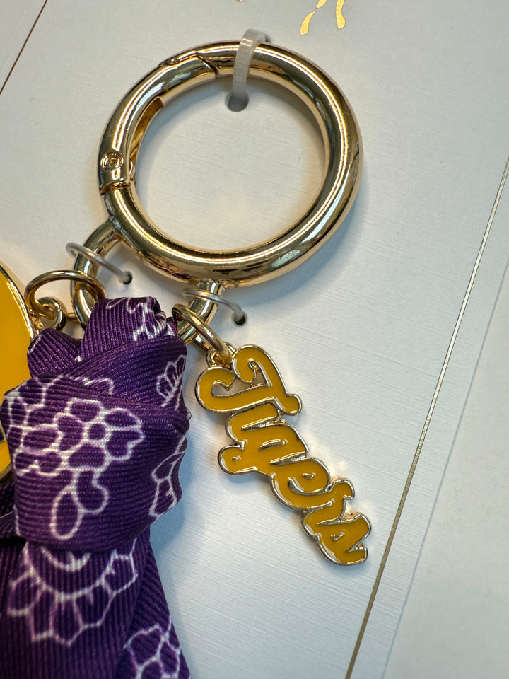 LSU Bandana Scarf Bag Charm