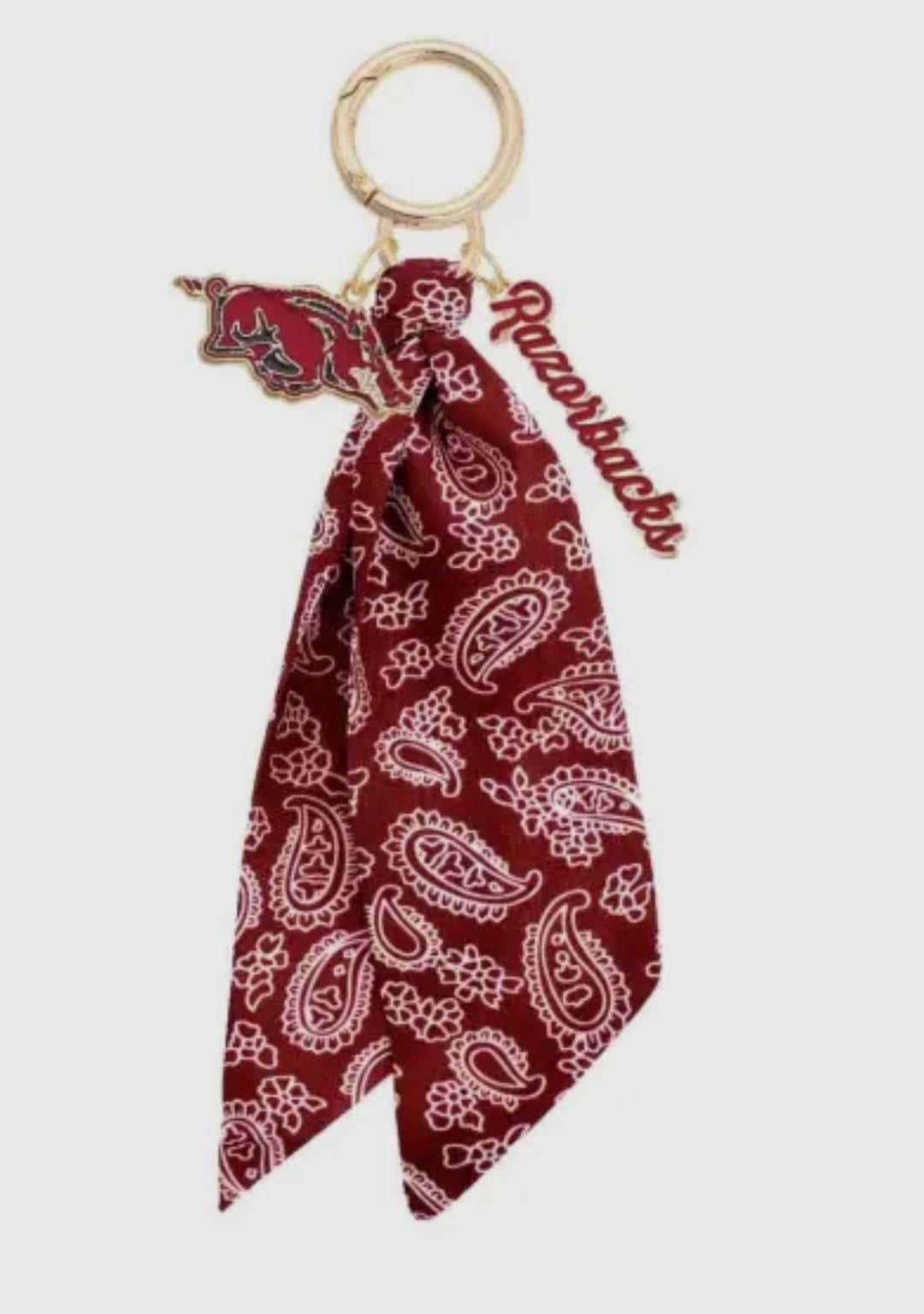 Arkansas Razorbacks Logo Bandana Bag Charm