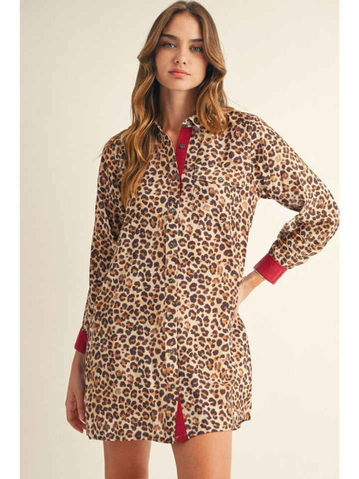Leopard Shirt Dress