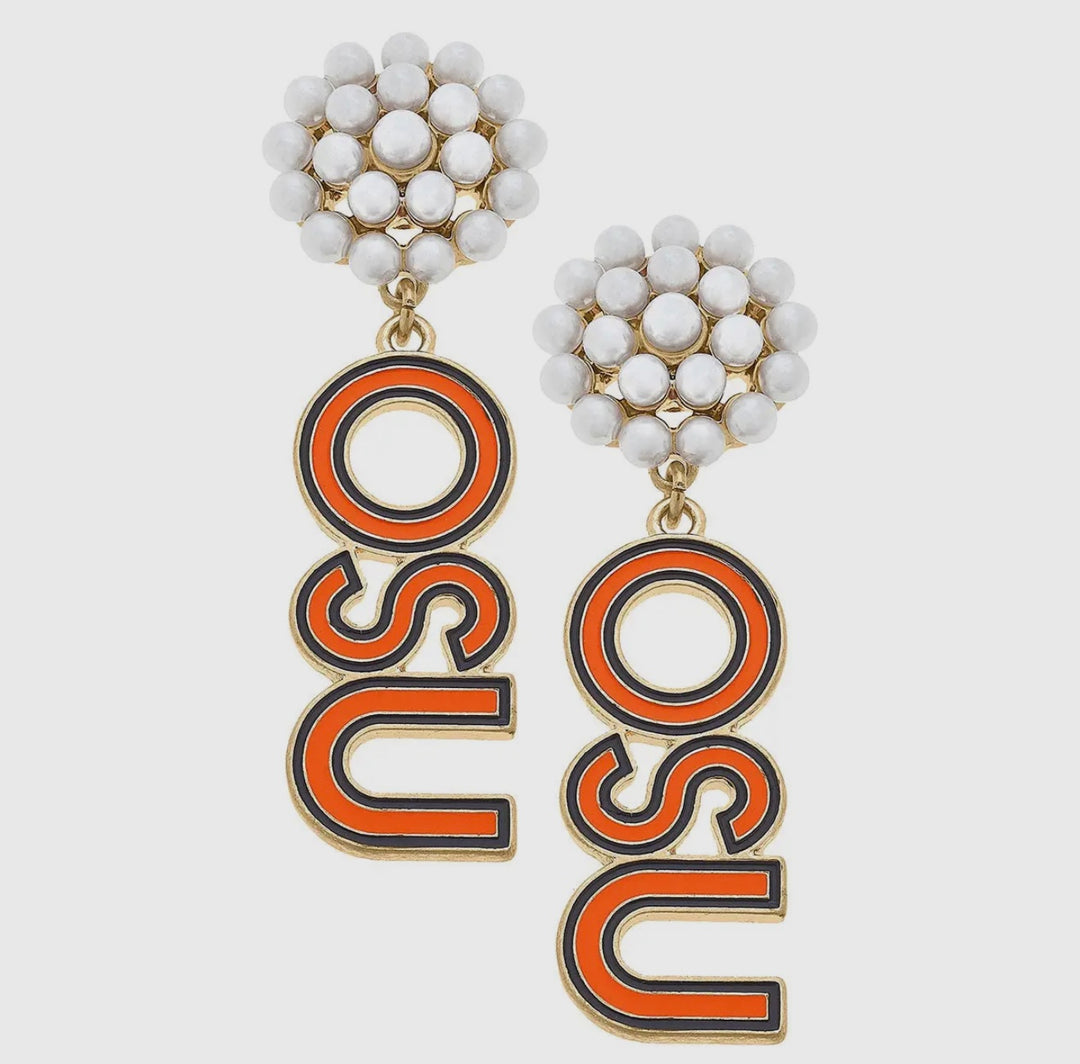 OSU Pearl Drop Earrings