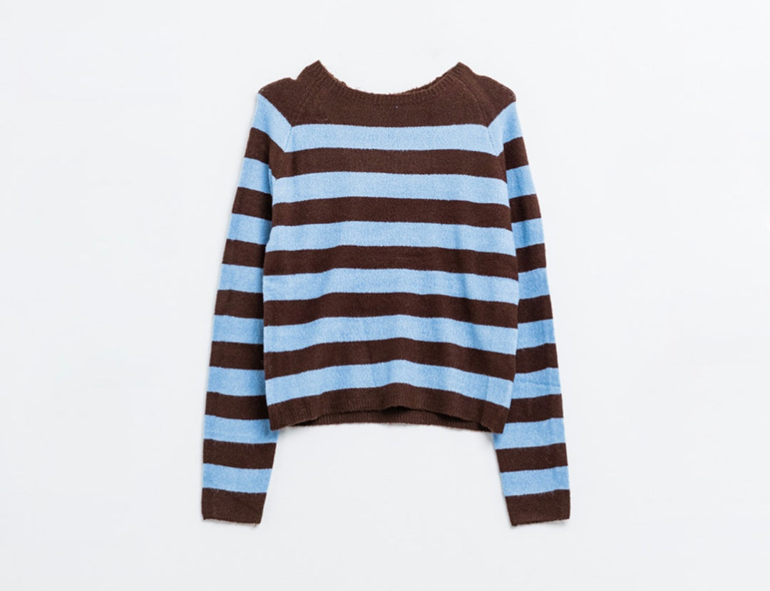 Brown & Blue Stripe Sweater