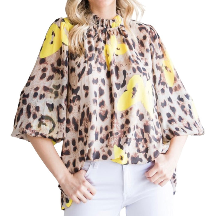 Butterflies and Leopard Print Top