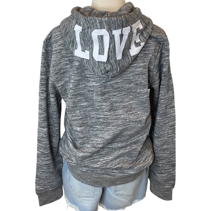 Grey Hoodie with Stripe Band