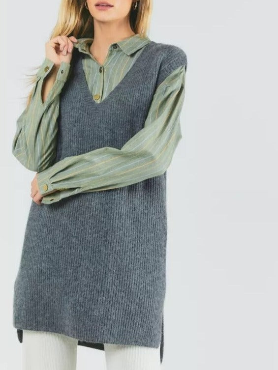 Charcoal Sweater Vest/Dress