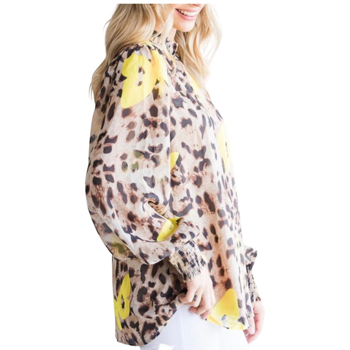 Butterflies and Leopard Print Top