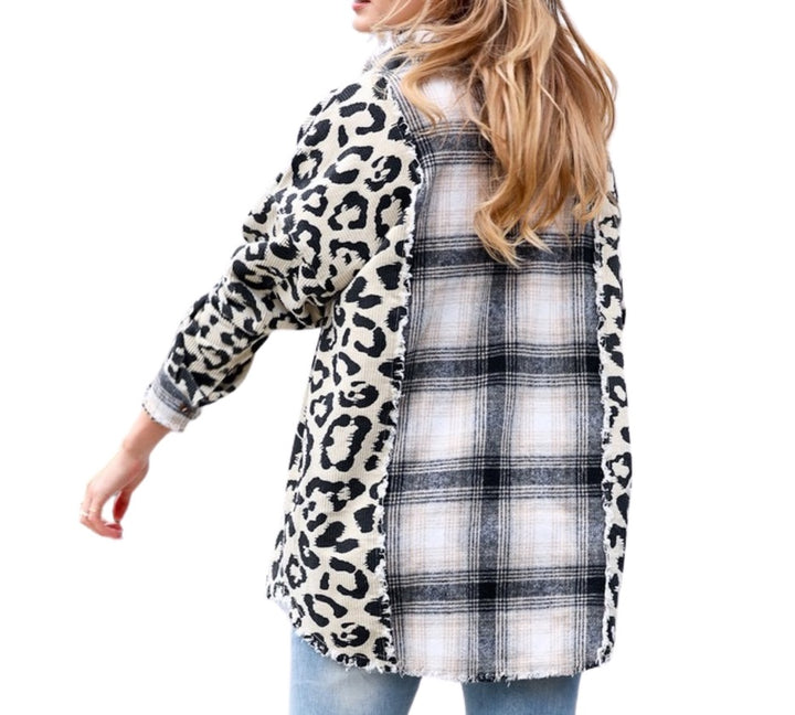 Leopard Print and Plaid Shacket