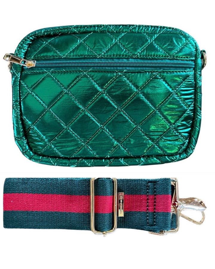 Green and Red Stripe "Guitar" Bag Strap