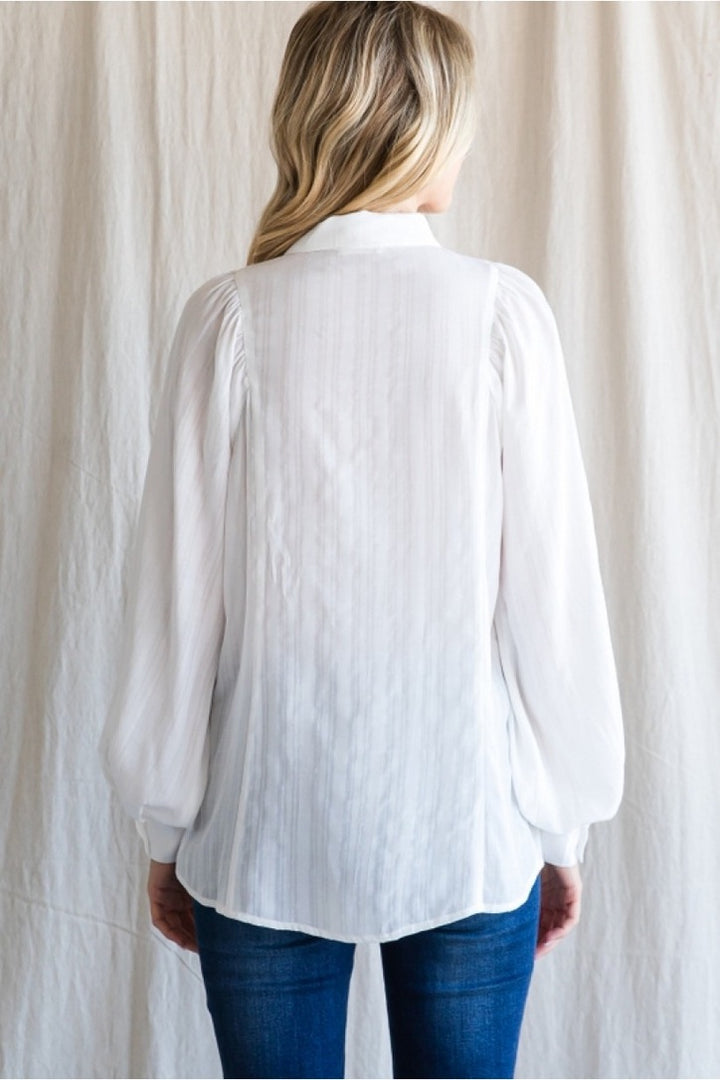 Classic White Button Down Top