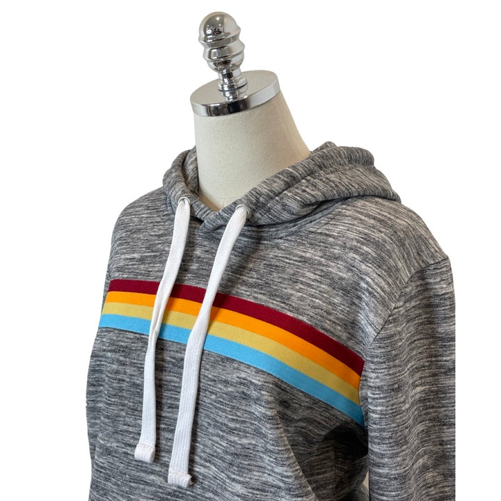 Grey Hoodie with Stripe Band
