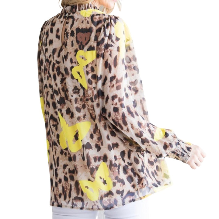 Butterflies and Leopard Print Top
