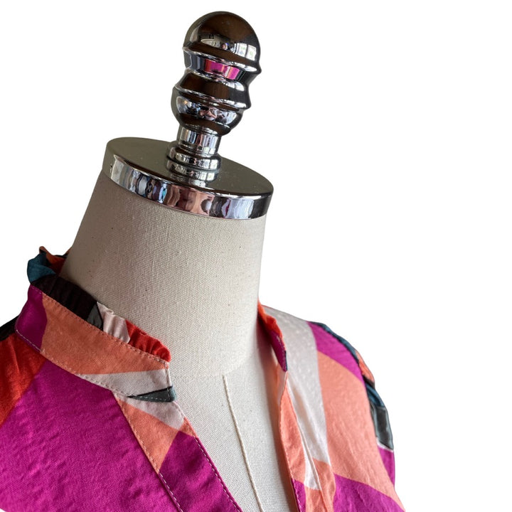 Abstract Puff Sleeve Top