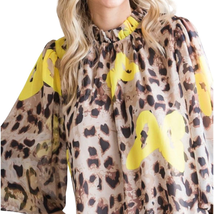 Butterflies and Leopard Print Top