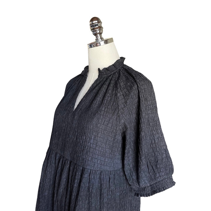 Tiered Smock Dress in Black
