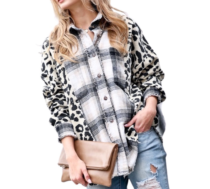 Leopard Print and Plaid Shacket