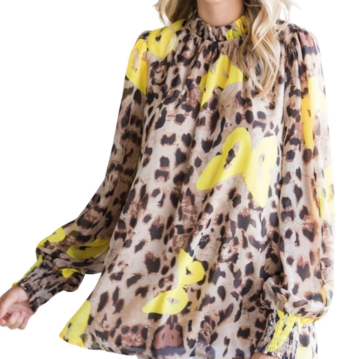Butterflies and Leopard Print Top