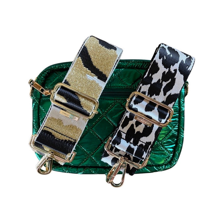 Quilted Crossbody Bag - Metallic Green