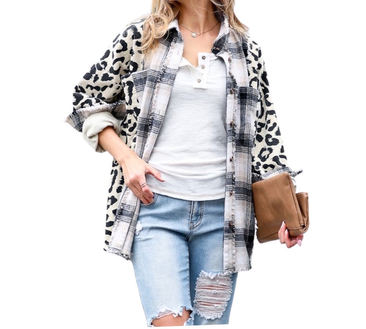 Leopard Print and Plaid Shacket