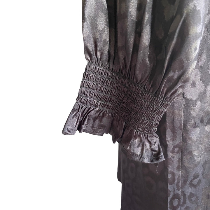 Leopard Print Bubble Sleeve Dress