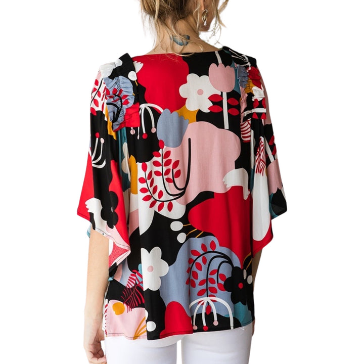 Floral Flutter Sleeve Top