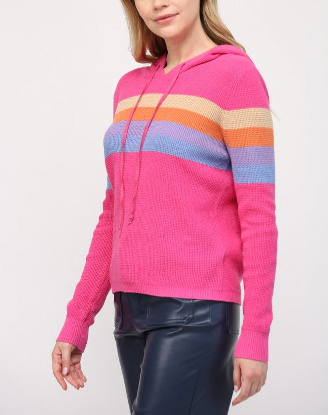 Fuchsia Waffle Knit Hoodie