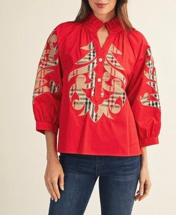 Designer Inspired Applique Top