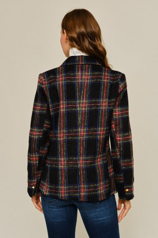 Classic Tartan Plaid Blazer