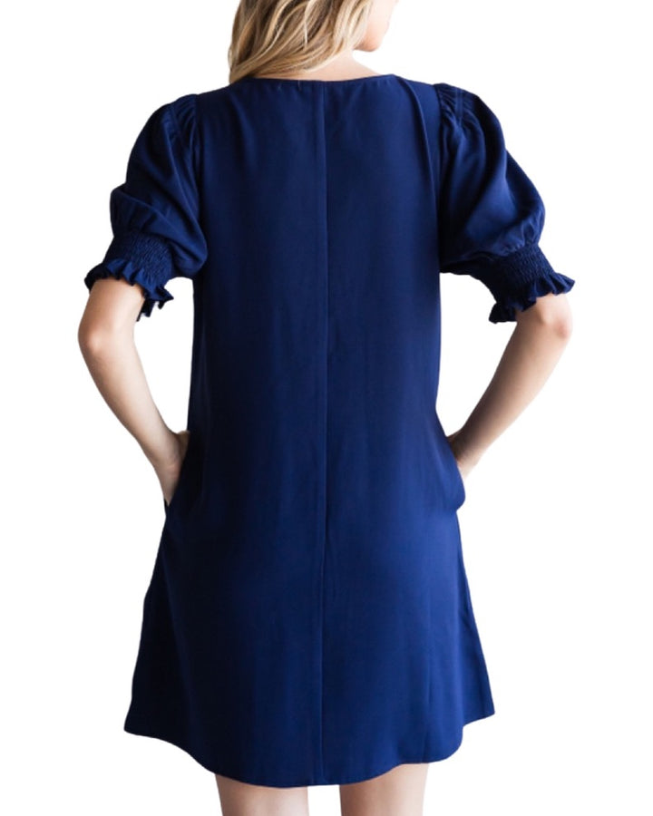 Navy Shift Dress with Pockets