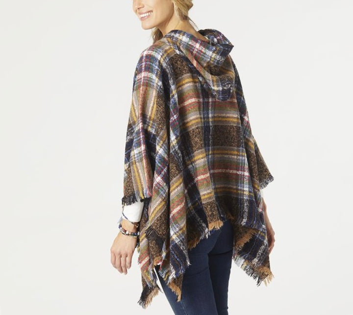 Traditional Fall Plaid Poncho