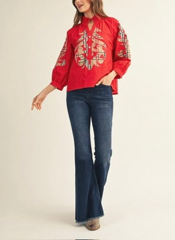 Designer Inspired Applique Top