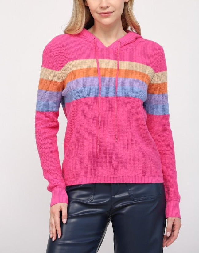 Fuchsia Waffle Knit Hoodie