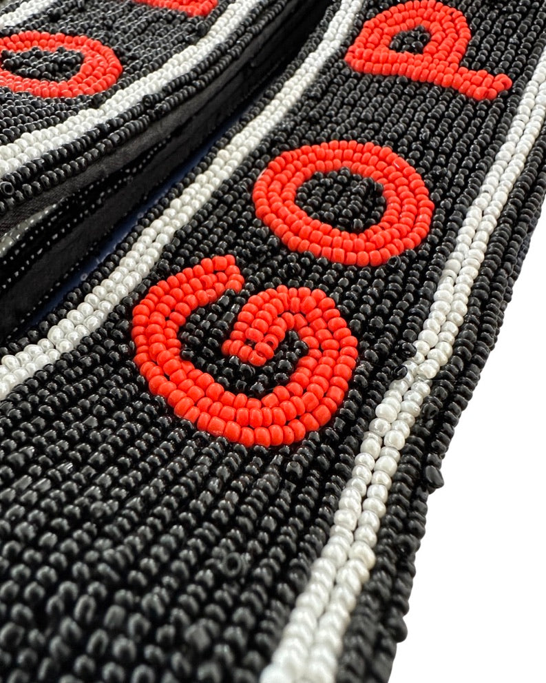 GO POKES! Hand Beaded Purse Strap