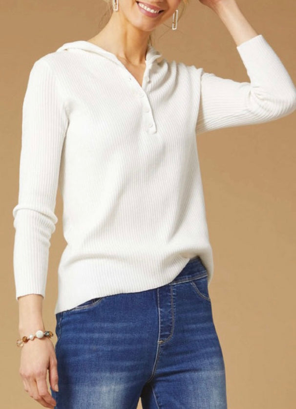 Brinley Hooded Ribbed Sweater