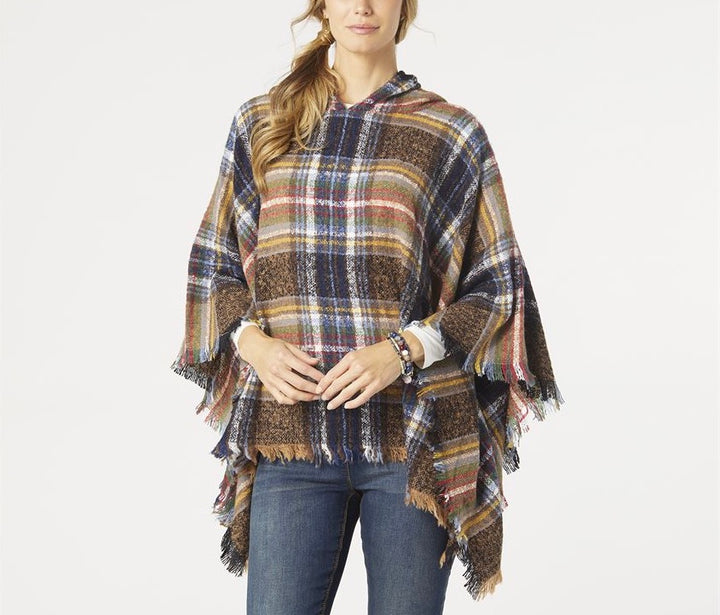 Traditional Fall Plaid Poncho