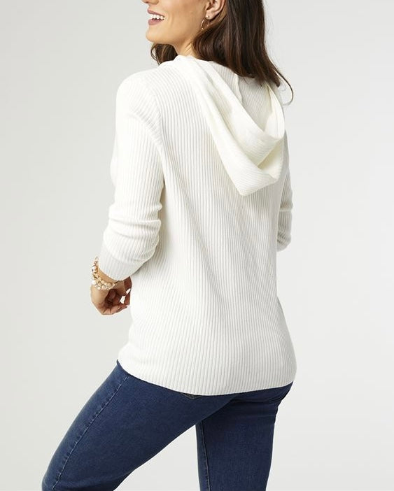 Brinley Hooded Ribbed Sweater