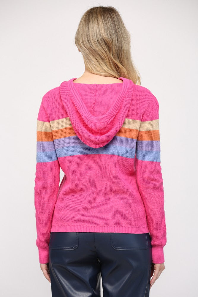 Fuchsia Waffle Knit Hoodie