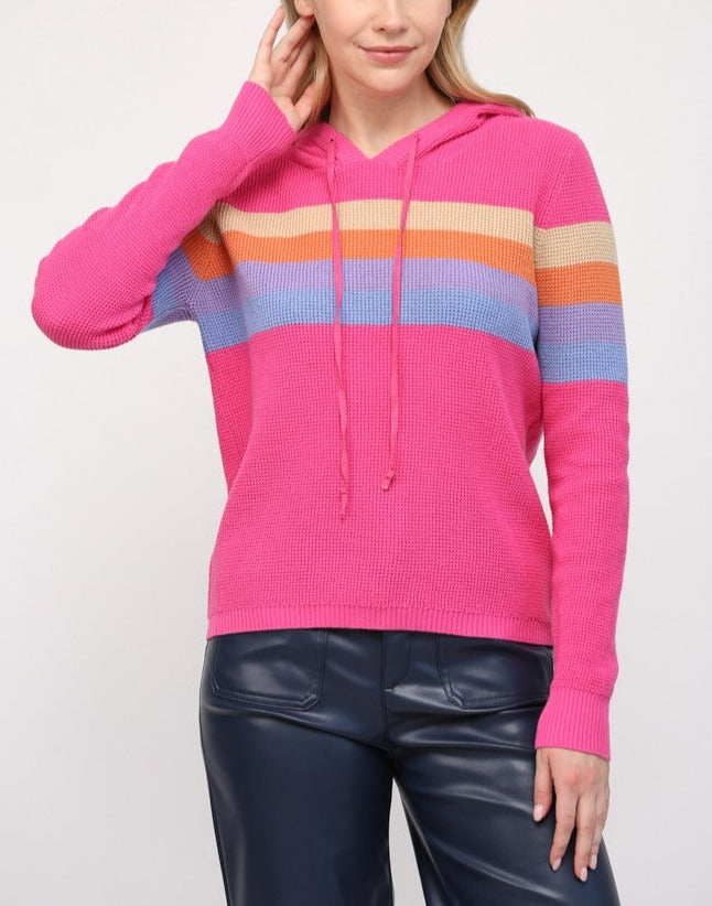 Fuchsia Waffle Knit Hoodie