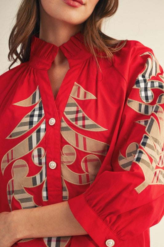 Designer Inspired Applique Top