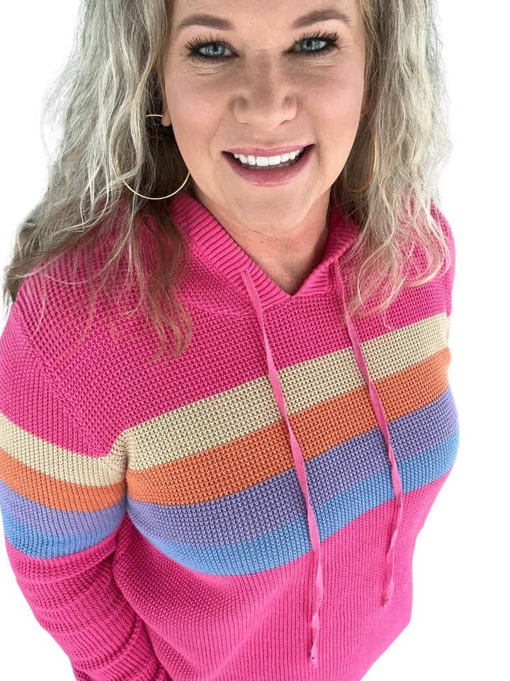 Fuchsia Waffle Knit Hoodie