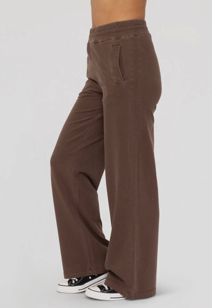 Mineral Washed French Terry Wide Leg Pants