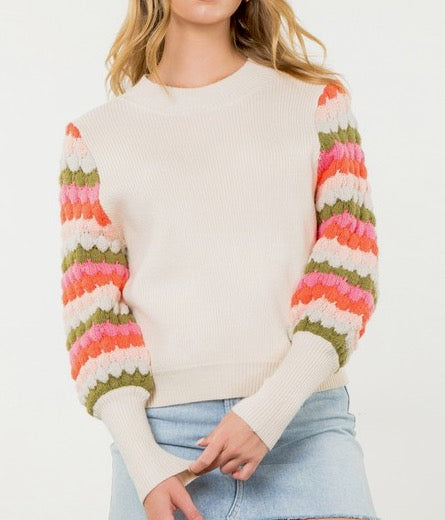 Knitted Bishop Sleeve Sweater