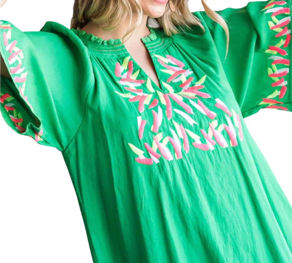 kelly green shift dress Always The One Kelly Green Floral Shift Dress, Small - The Mint Julep Boutique