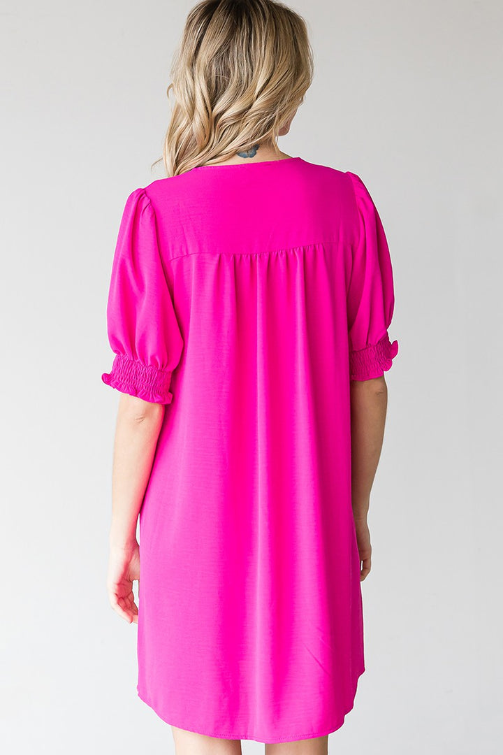 Neon Pink Shift Dress