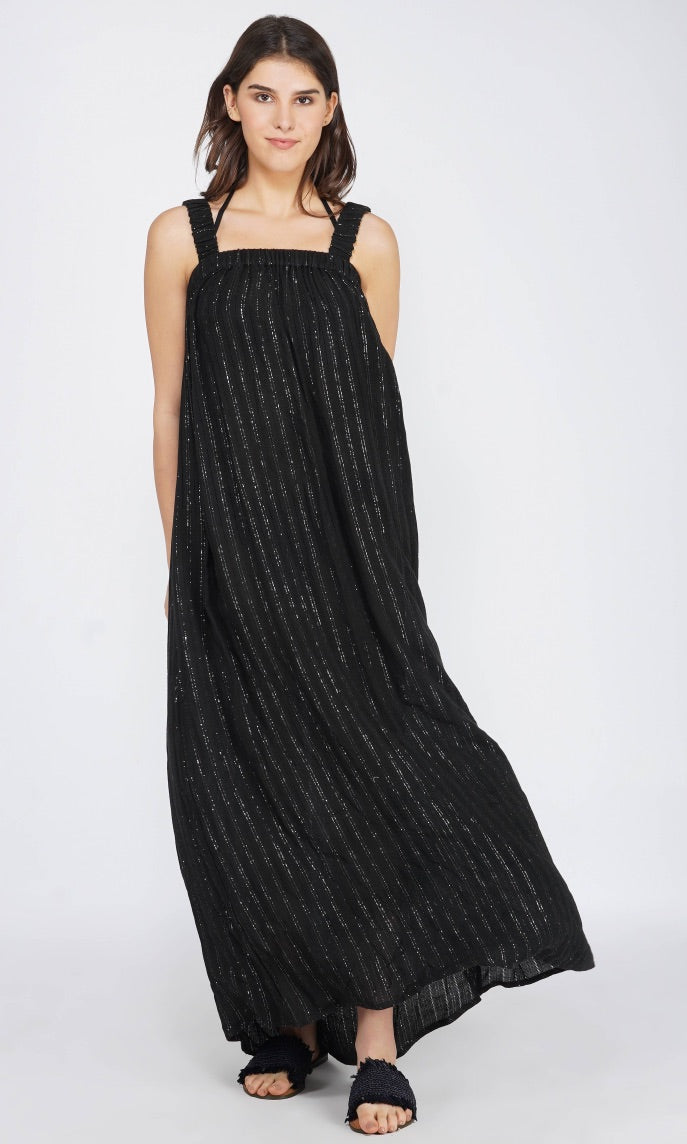 Summer Nights Silver Stripe Maxi Dress