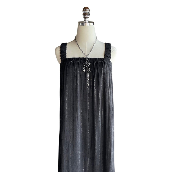 Summer Nights Silver Stripe Maxi Dress