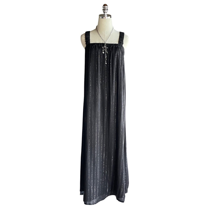 Summer Nights Silver Stripe Maxi Dress