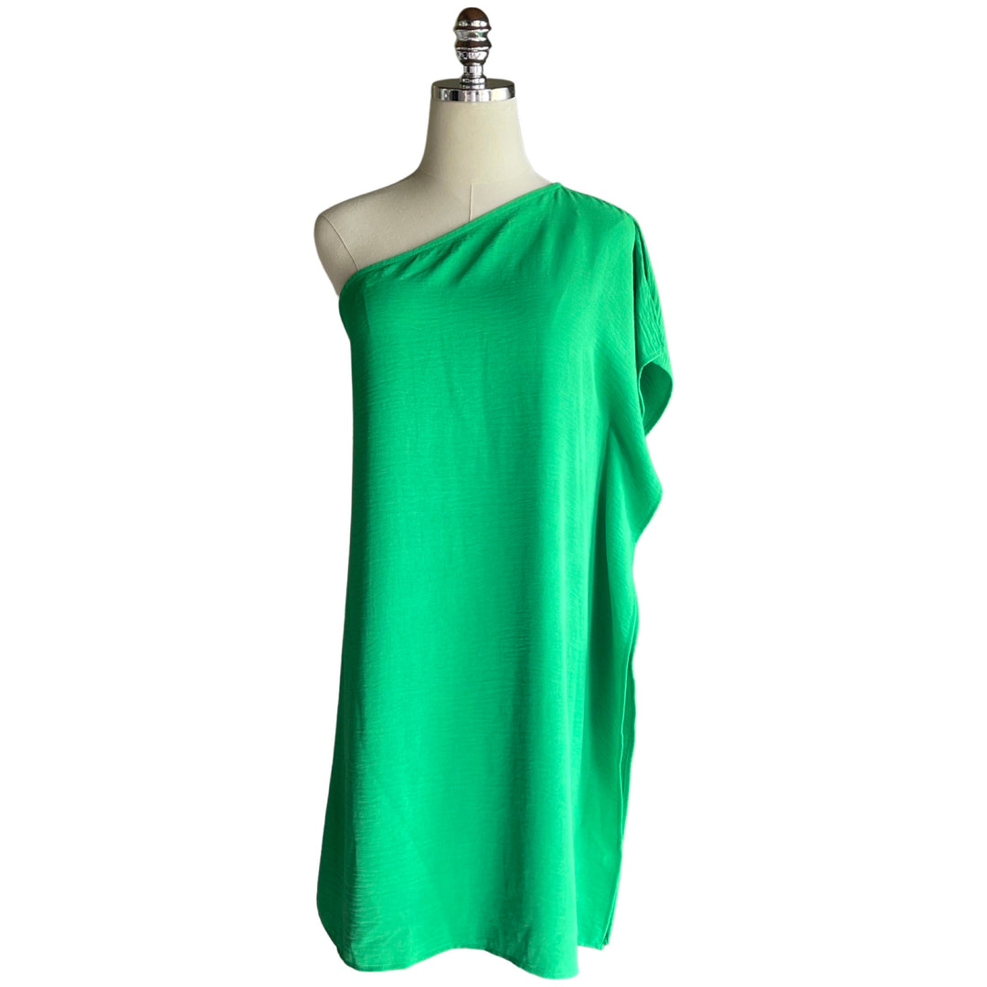 Asymmetrical Dress in Kelly Green